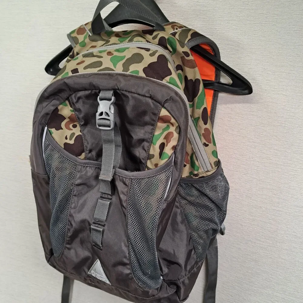 LL Bean Backpack Duck Camo Hunter Orange Pack Original Bookbag Daypack